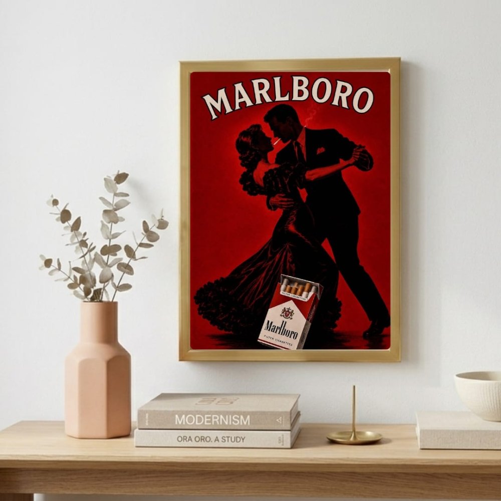 bar and restaurant decoration, marlboro cigarette - Vibes Districtbar and restaurant decoration, marlboro cigarette poster GoldVibes District