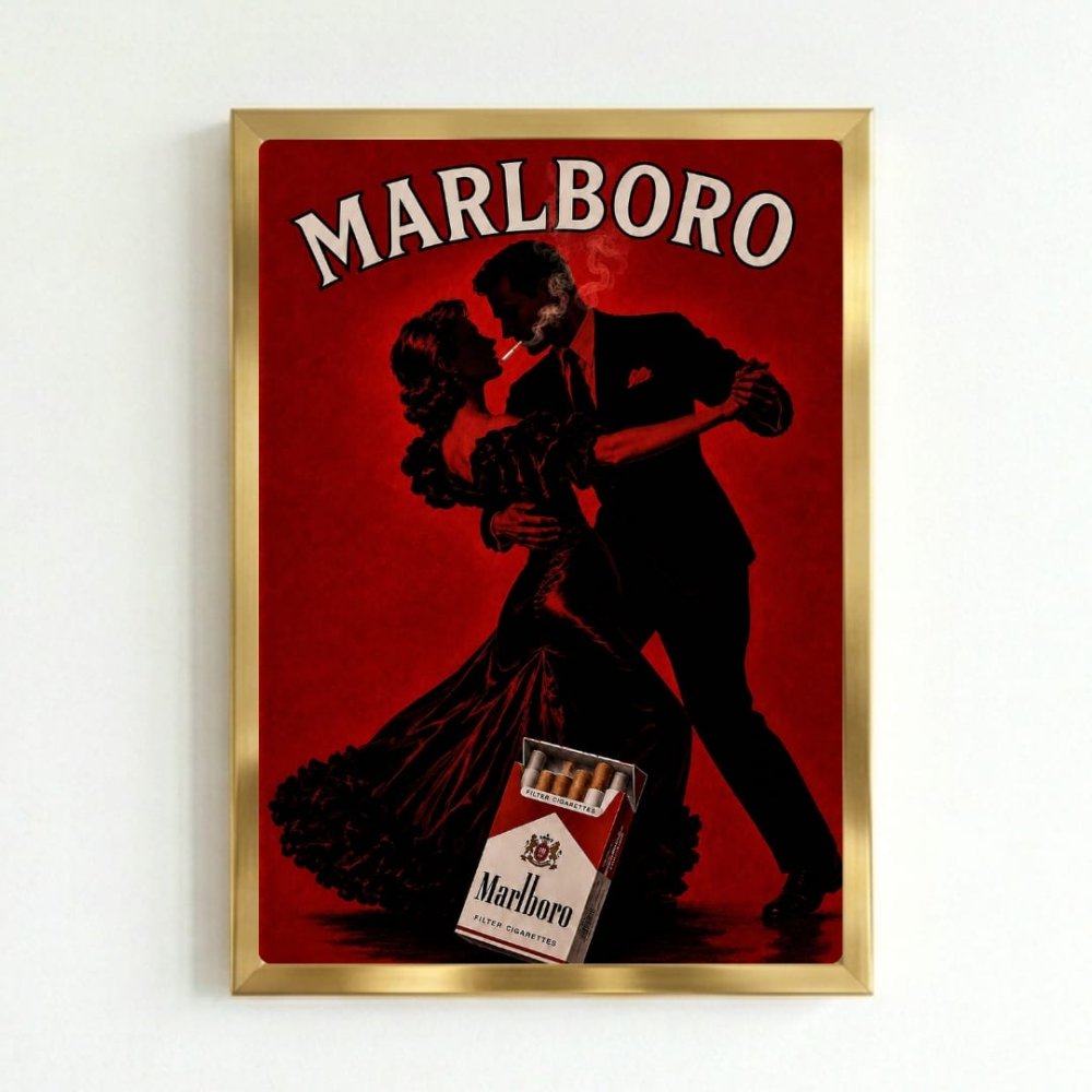 bar and restaurant decoration, marlboro cigarette - Vibes Districtbar and restaurant decoration, marlboro cigarette poster GoldVibes District