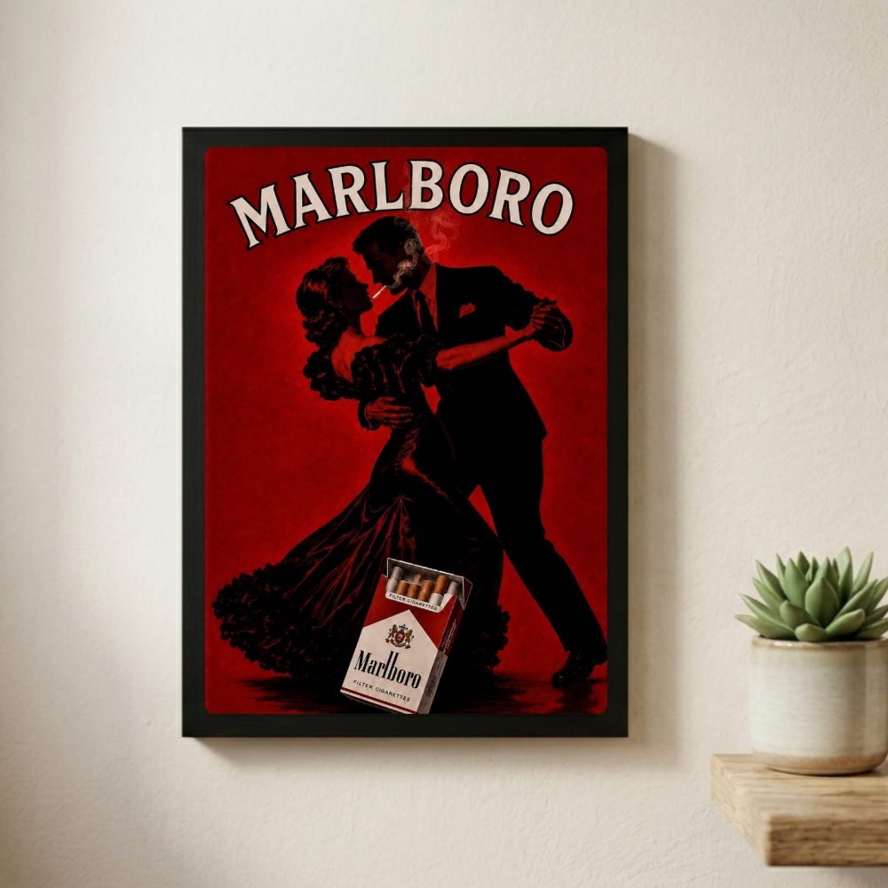 bar and restaurant decoration, marlboro cigarette - Vibes Districtbar and restaurant decoration, marlboro cigarette poster GoldVibes District