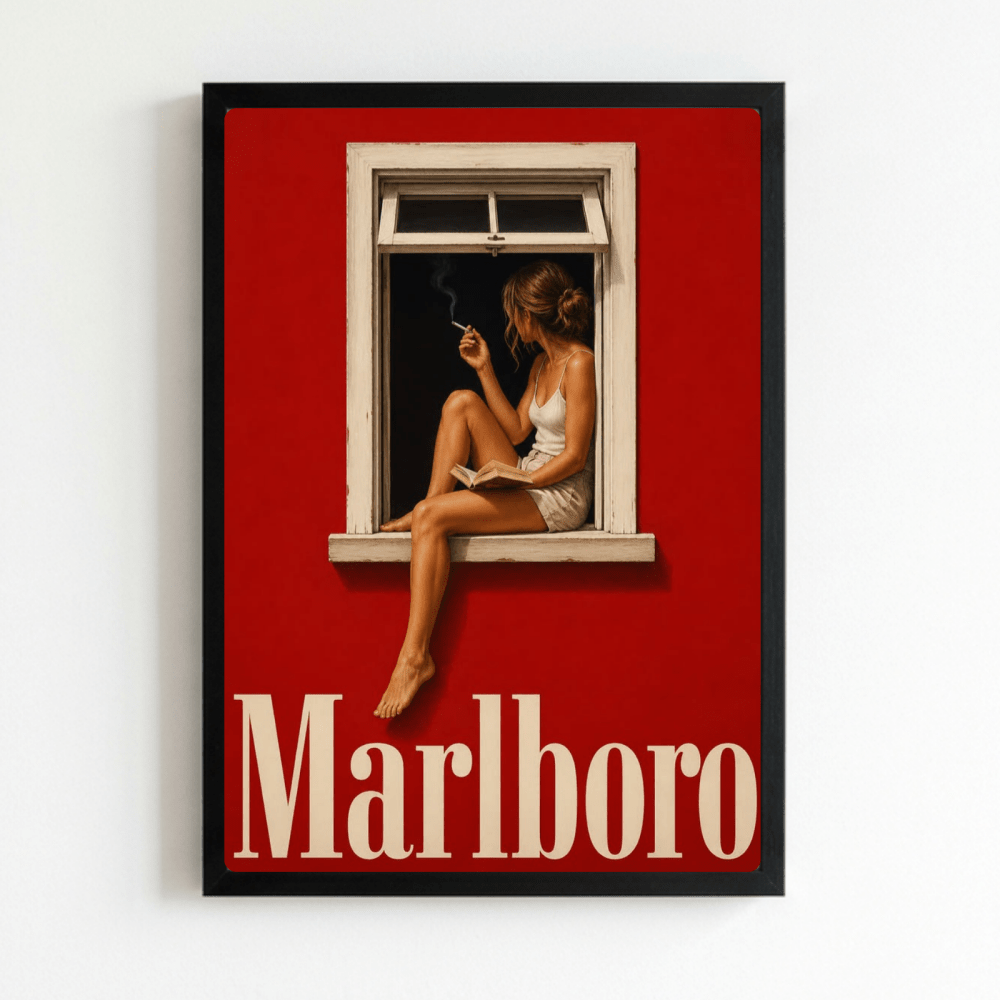 bar and restaurant decoration, marlboro cigarette - Vibes Districtbar and restaurant decoration, marlboro cigarette poster NeroVibes District