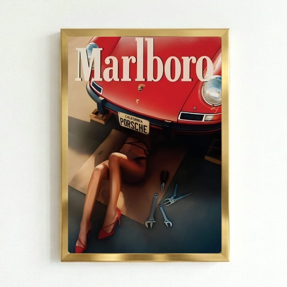 bar and restaurant decoration, marlboro sigarette - Vibes Districtbar and restaurant decoration, marlboro sigarette poster GoldVibes District