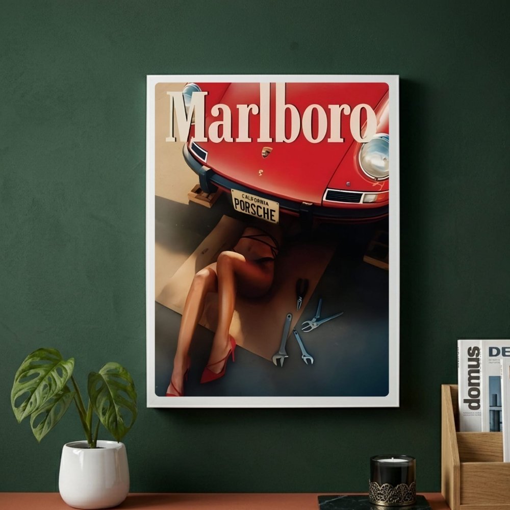 bar and restaurant decoration, marlboro sigarette - Vibes Districtbar and restaurant decoration, marlboro sigarette poster SilverVibes District