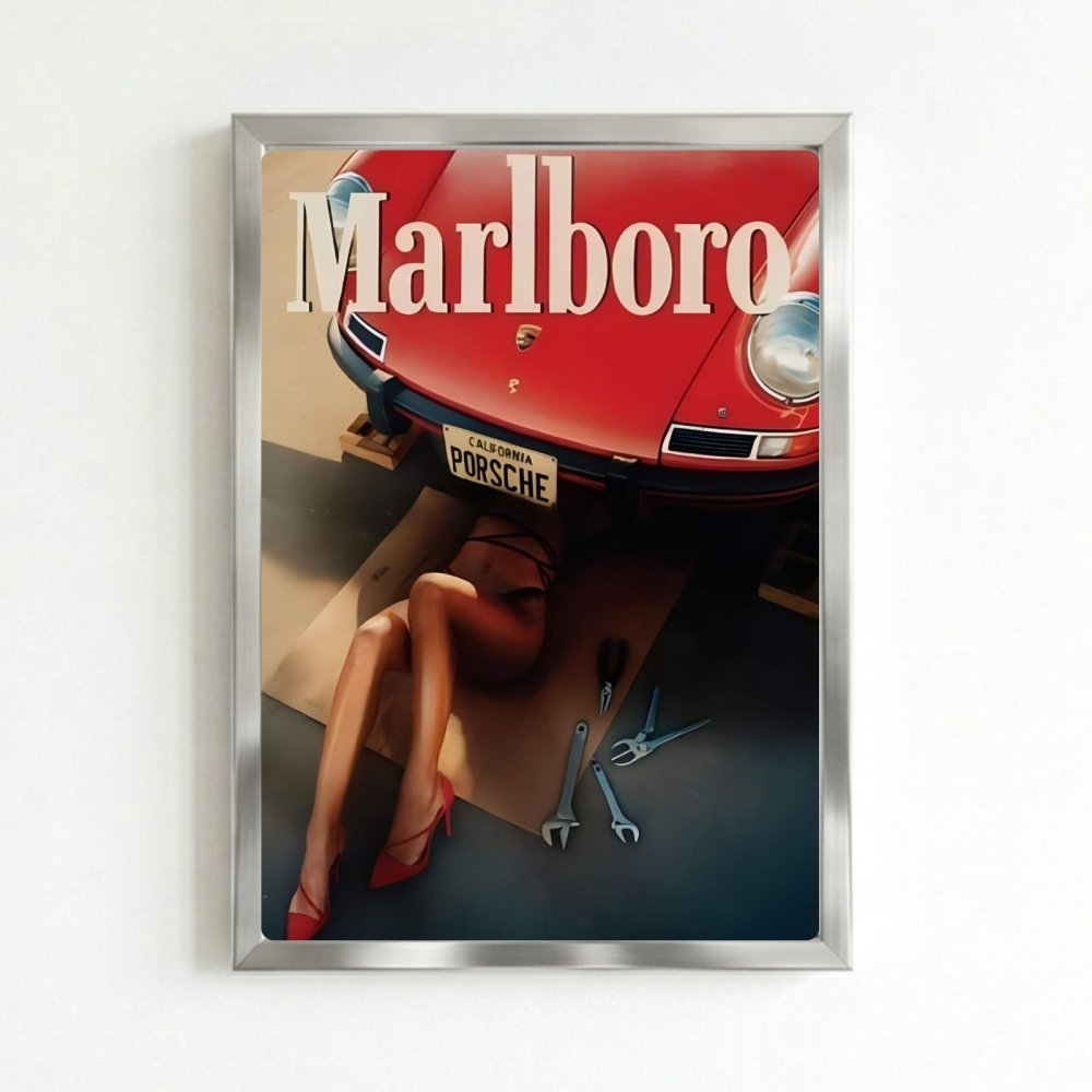 bar and restaurant decoration, marlboro sigarette - Vibes Districtbar and restaurant decoration, marlboro sigarette poster SilverVibes District