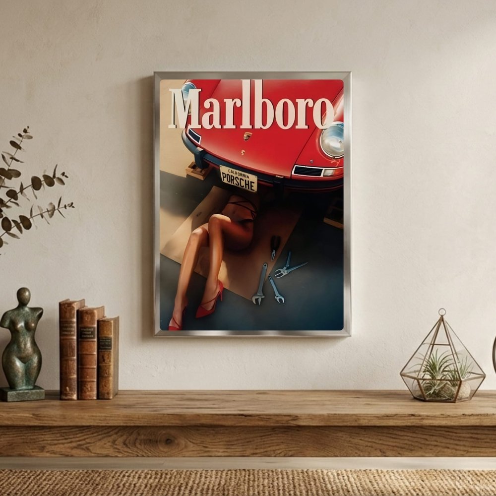 bar and restaurant decoration, marlboro sigarette - Vibes Districtbar and restaurant decoration, marlboro sigarette poster SilverVibes District