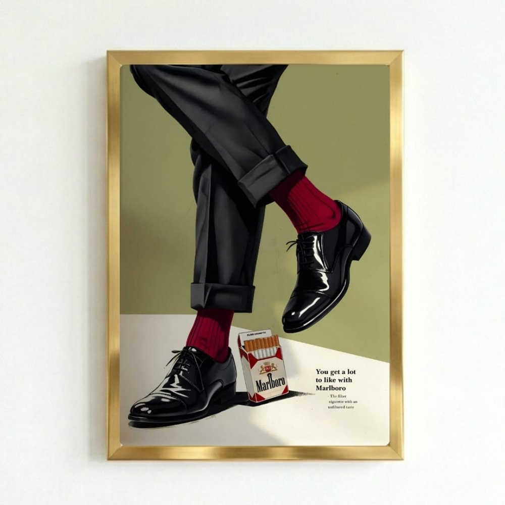 bar and restaurant decoration, marlboro sigarette - Vibes Districtbar and restaurant decoration, marlboro sigarette poster GoldVibes District