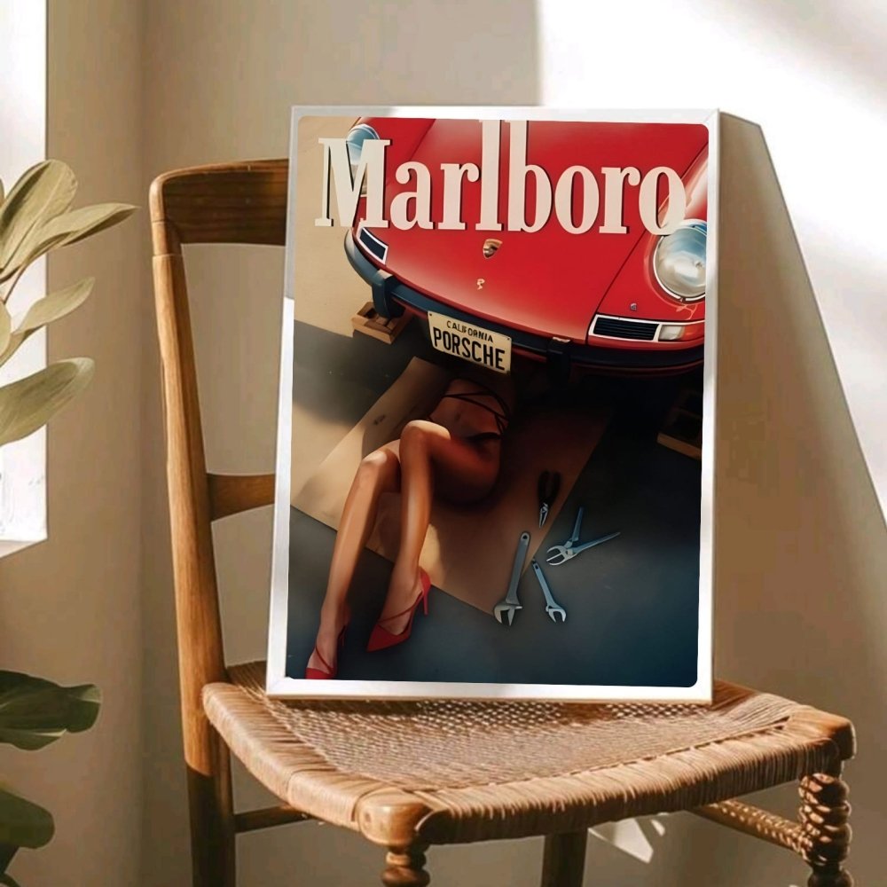 bar and restaurant decoration, marlboro sigarette - Vibes Districtbar and restaurant decoration, marlboro sigarette poster SilverVibes District