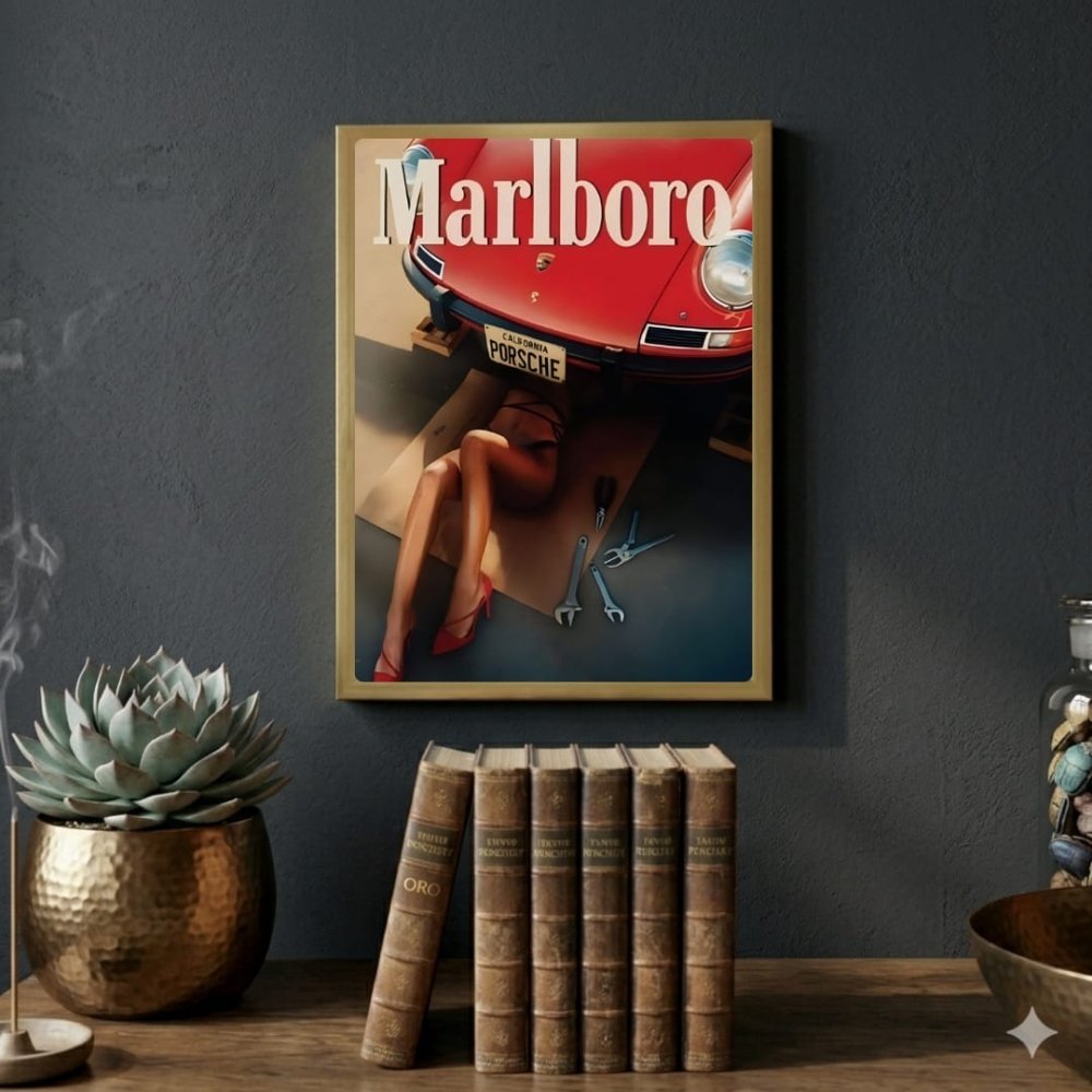 bar and restaurant decoration, marlboro sigarette - Vibes Districtbar and restaurant decoration, marlboro sigarette poster SilverVibes District
