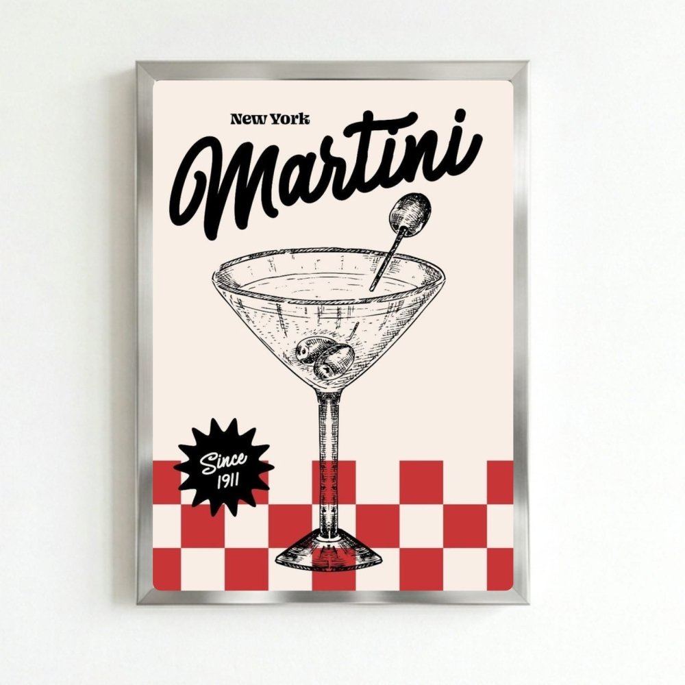bar and restaurant decoration martini - Vibes Districtbar and restaurant decoration martini poster SilverVibes District