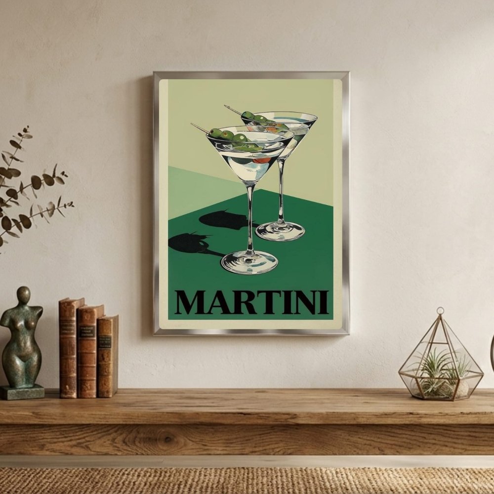 bar and restaurant decoration martini - Vibes Districtbar and restaurant decoration martini poster SilverVibes District
