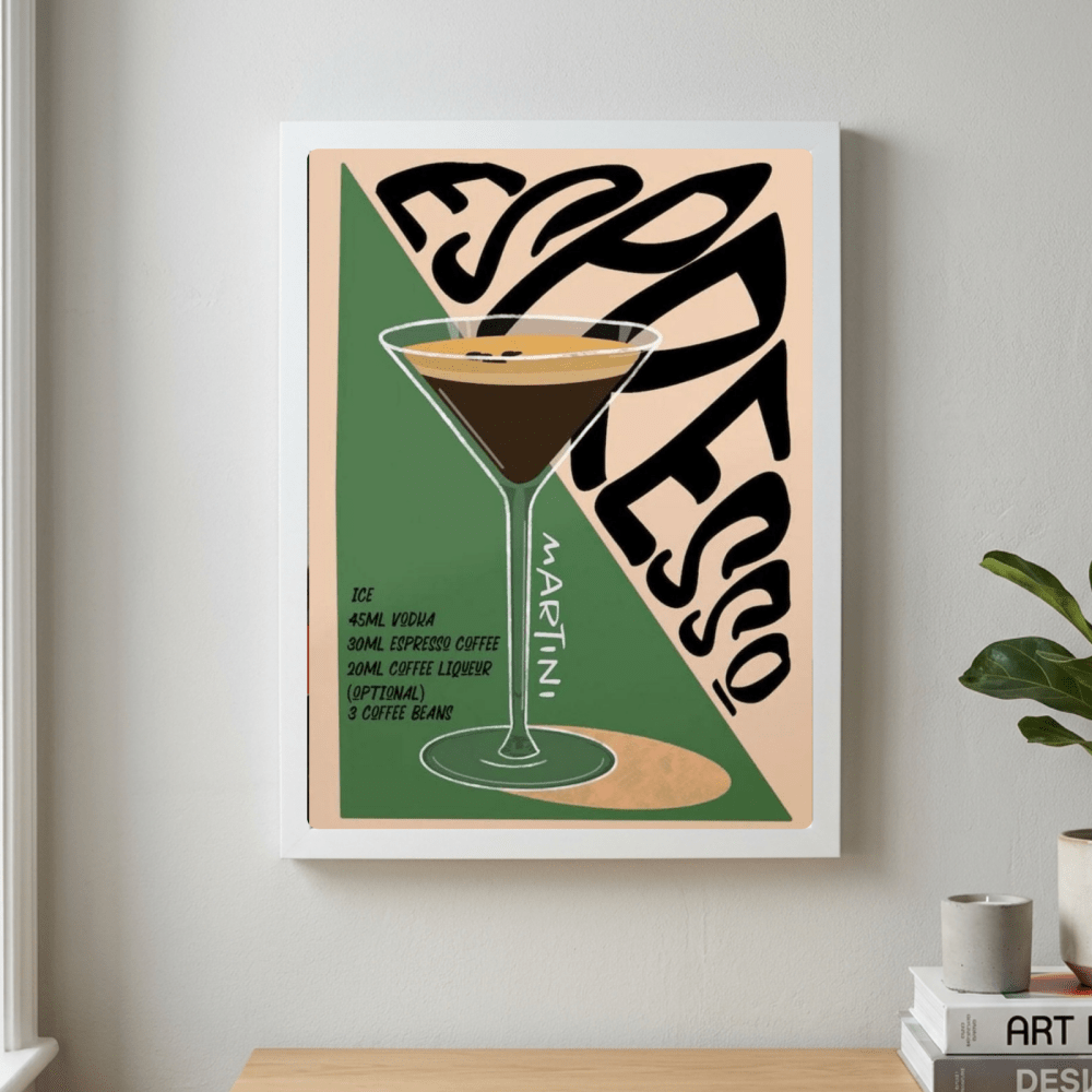 bar and restaurant decoration, martini - Vibes Districtbar and restaurant decoration, martini poster BiancoVibes District