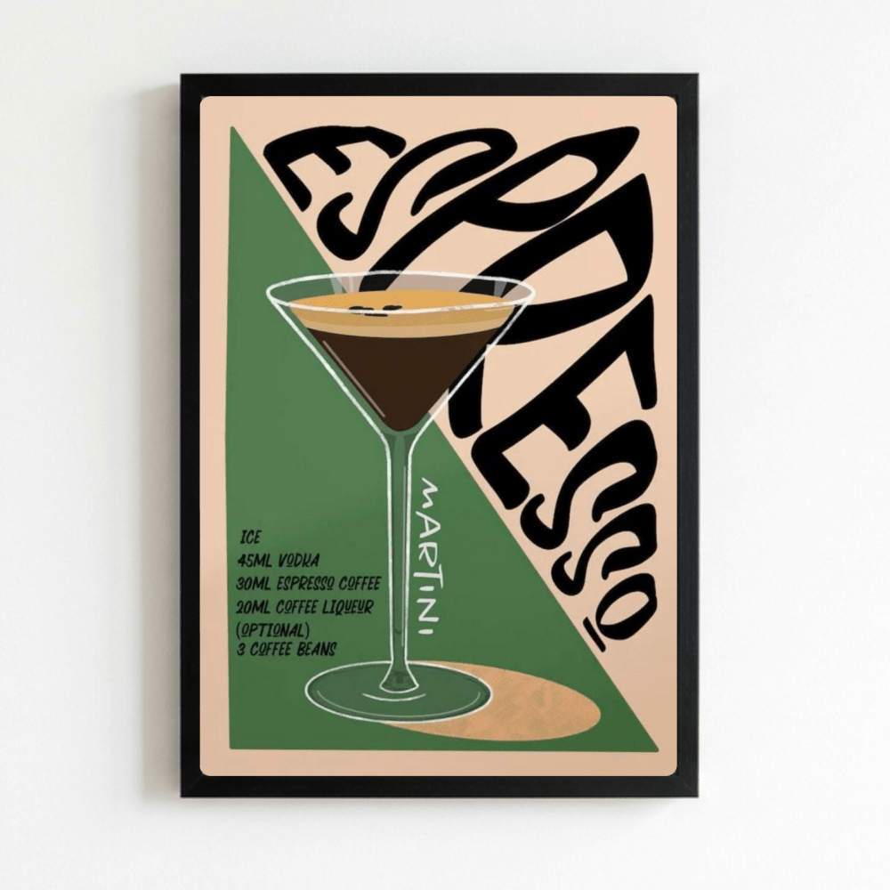 bar and restaurant decoration, martini - Vibes Districtbar and restaurant decoration, martini poster NeroVibes District