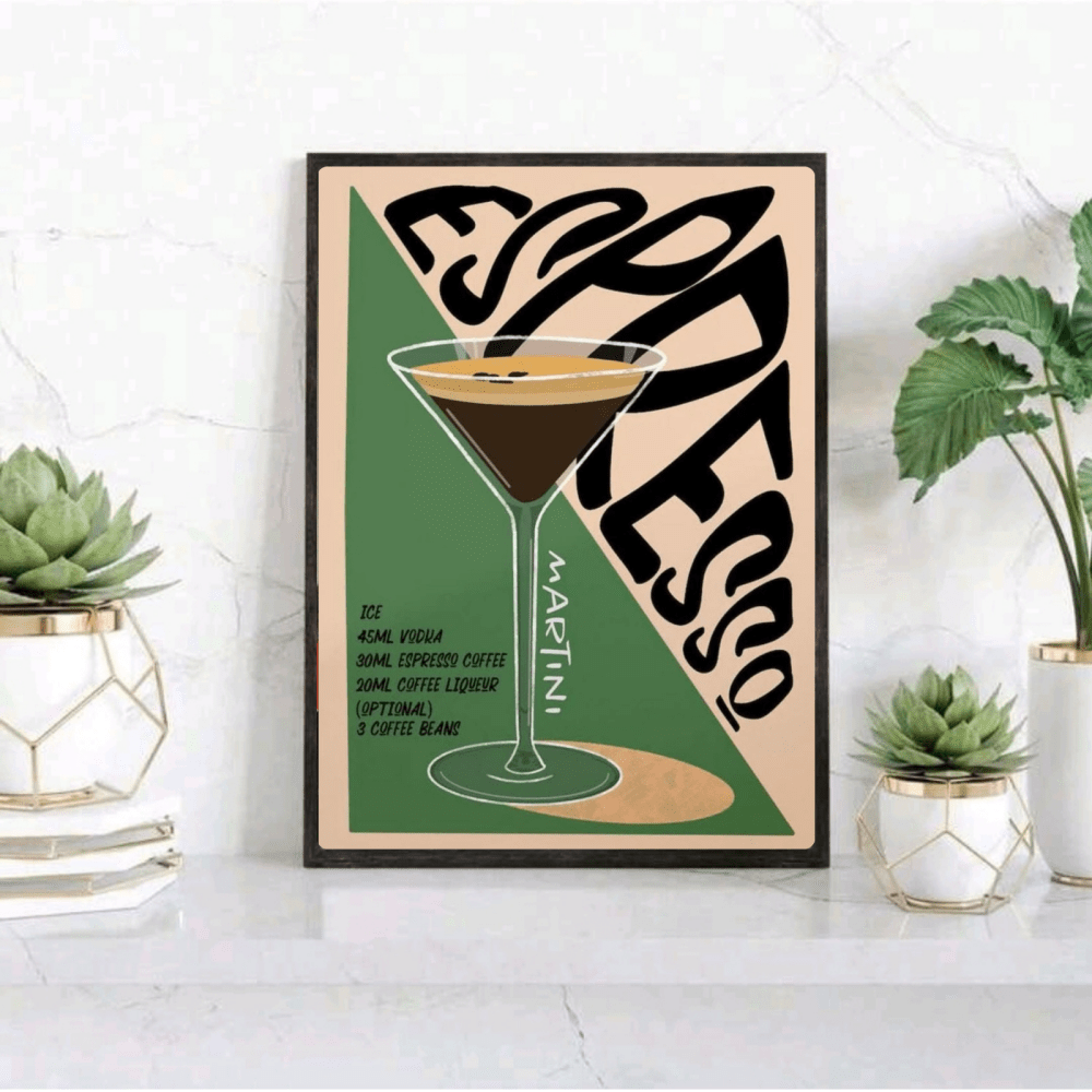 bar and restaurant decoration, martini - Vibes Districtbar and restaurant decoration, martini poster BiancoVibes District