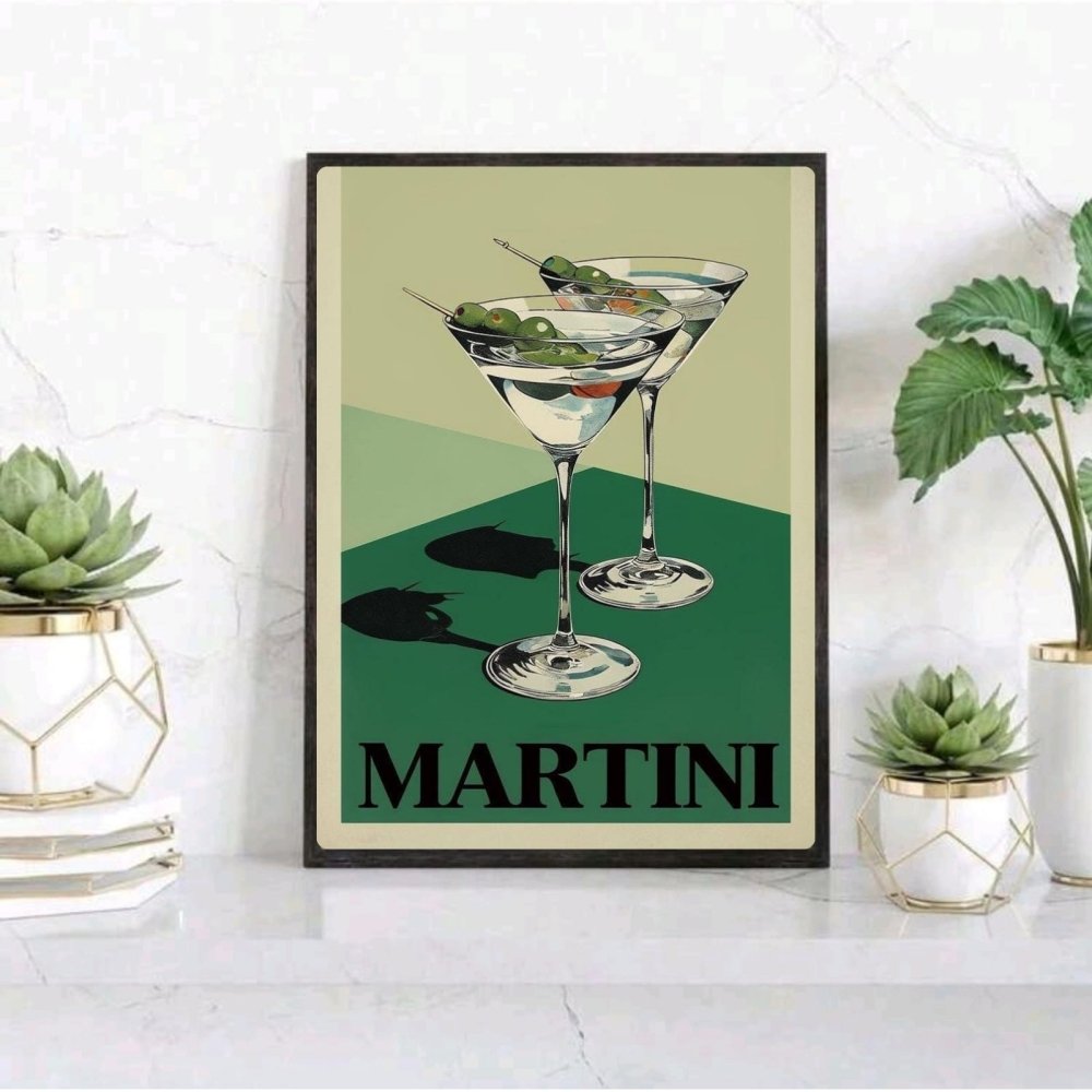 bar and restaurant decoration martini - Vibes Districtbar and restaurant decoration martini poster SilverVibes District