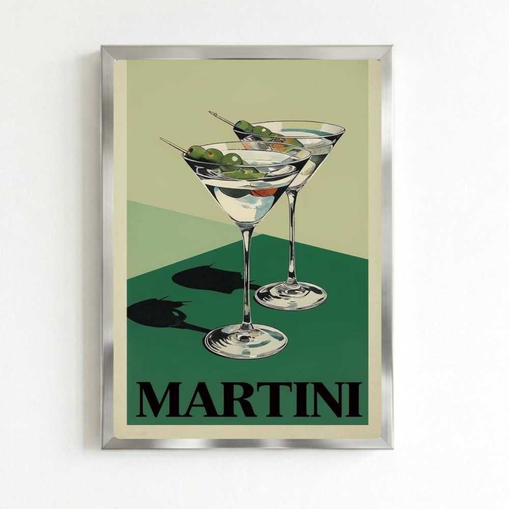 bar and restaurant decoration martini - Vibes Districtbar and restaurant decoration martini poster SilverVibes District