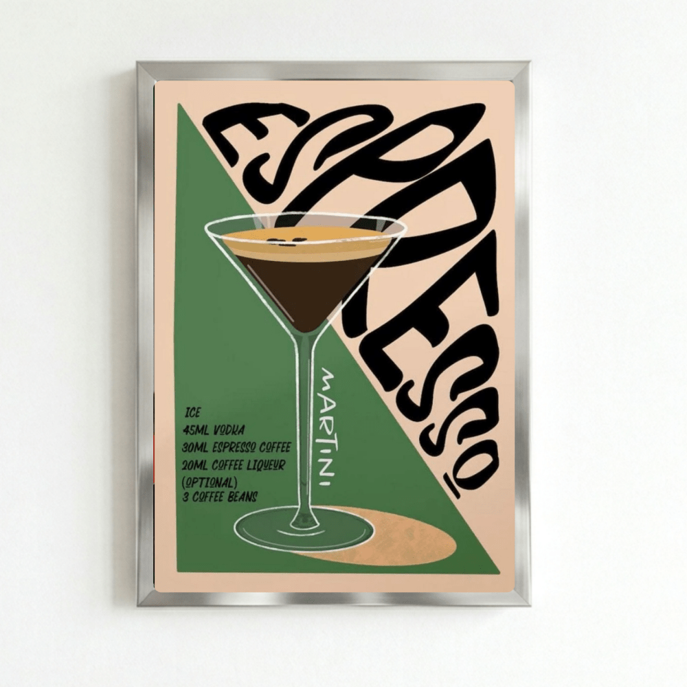 bar and restaurant decoration, martini - Vibes Districtbar and restaurant decoration, martini poster SilverVibes District