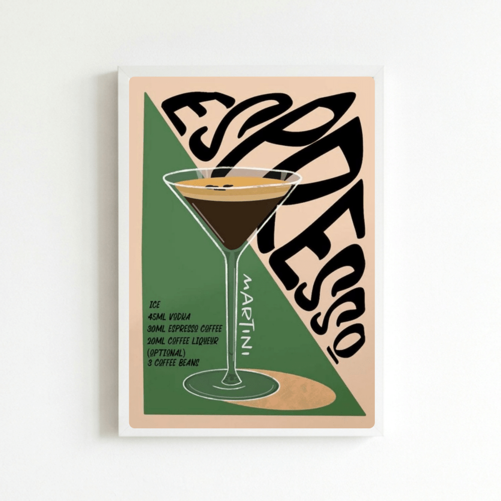 bar and restaurant decoration, martini - Vibes Districtbar and restaurant decoration, martini poster BiancoVibes District