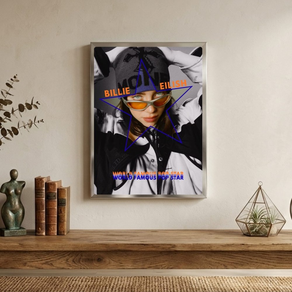 Billie Eilish Autographed Poster with Frame - Vibes DistrictBillie Eilish Autographed Poster with Frame poster SilverVibes District