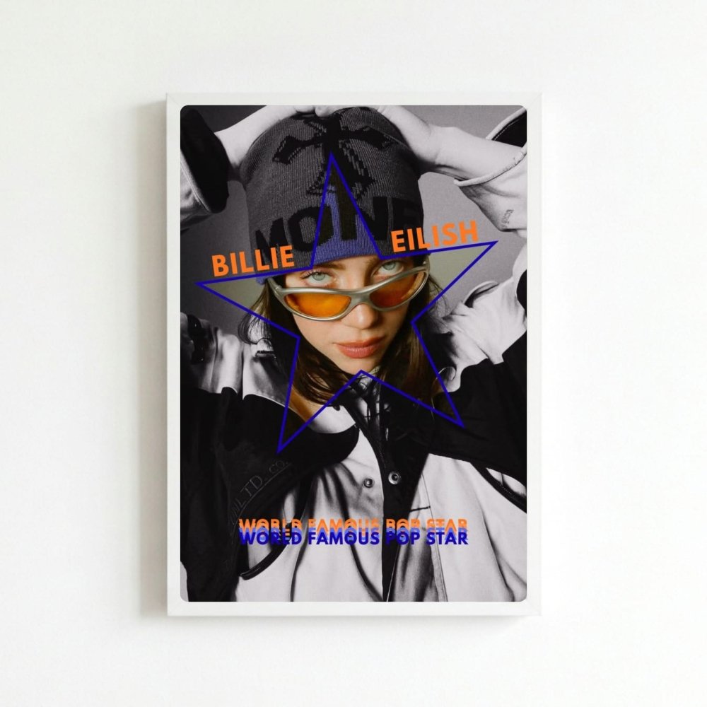 Billie Eilish Autographed Poster with Frame - Vibes DistrictBillie Eilish Autographed Poster with Frame poster BiancoVibes District
