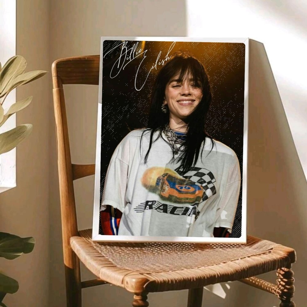 Billie Eilish Autographed Poster with Frame - Vibes DistrictBillie Eilish Autographed Poster with Frame poster SilverVibes District