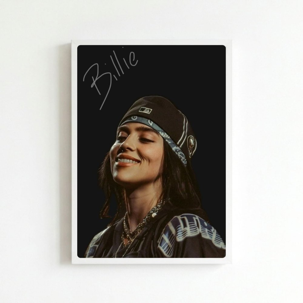 Billie Eilish Autographed Poster with Frame - Vibes DistrictBillie Eilish Autographed Poster with Frame poster BiancoVibes District