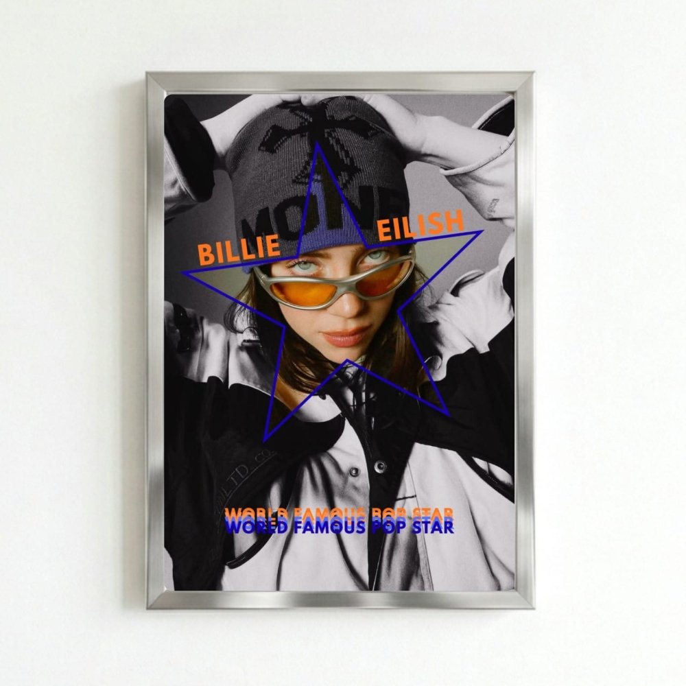 Billie Eilish Autographed Poster with Frame - Vibes DistrictBillie Eilish Autographed Poster with Frame poster SilverVibes District