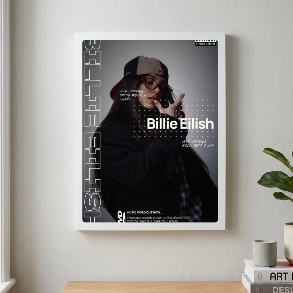 Billie Eilish Autographed Poster with Frame - Vibes DistrictBillie Eilish Autographed Poster with Frame poster SilverVibes District