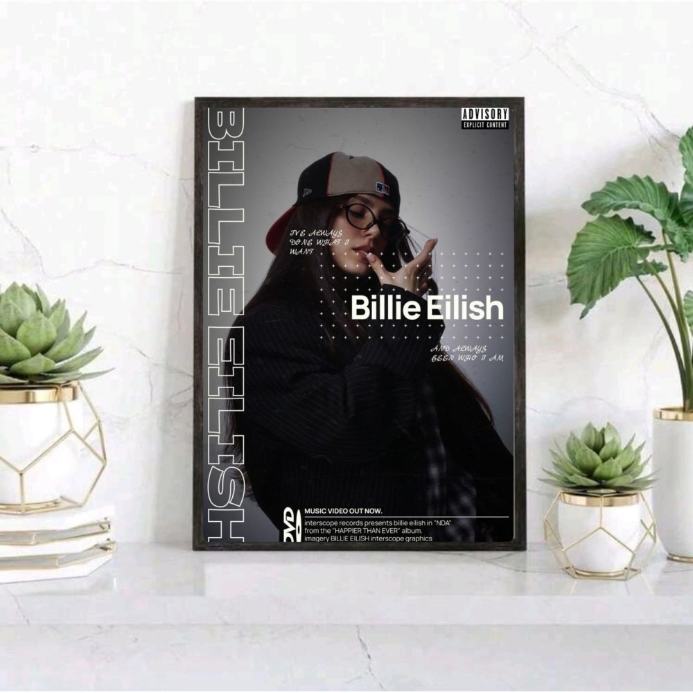 Billie Eilish Autographed Poster with Frame - Vibes DistrictBillie Eilish Autographed Poster with Frame poster SilverVibes District