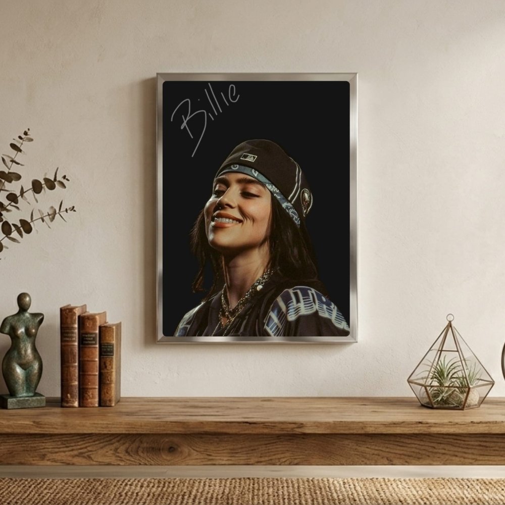 Billie Eilish Autographed Poster with Frame - Vibes DistrictBillie Eilish Autographed Poster with Frame poster GoldVibes District