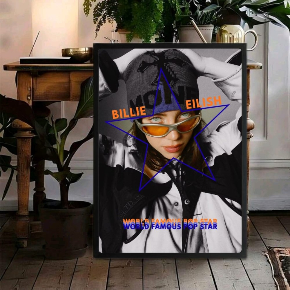 Billie Eilish Autographed Poster with Frame - Vibes DistrictBillie Eilish Autographed Poster with Frame poster SilverVibes District