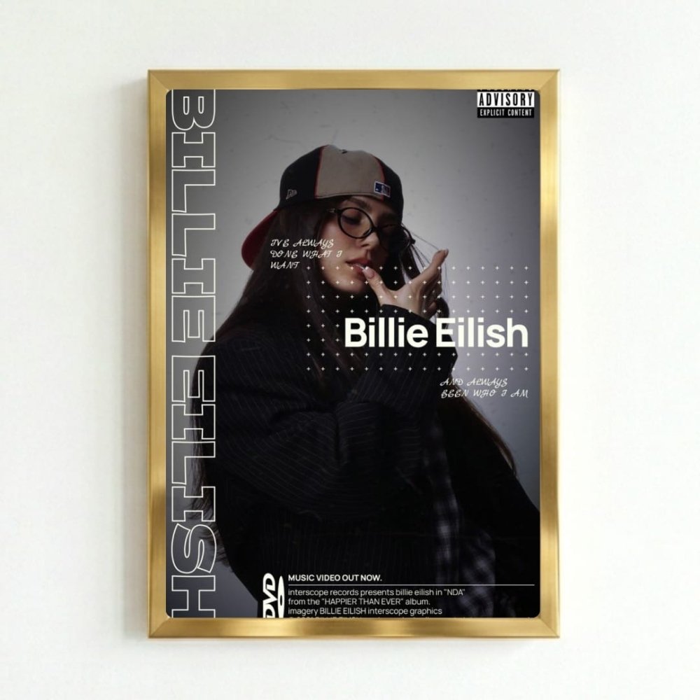 Billie Eilish Autographed Poster with Frame - Vibes DistrictBillie Eilish Autographed Poster with Frame poster GoldVibes District