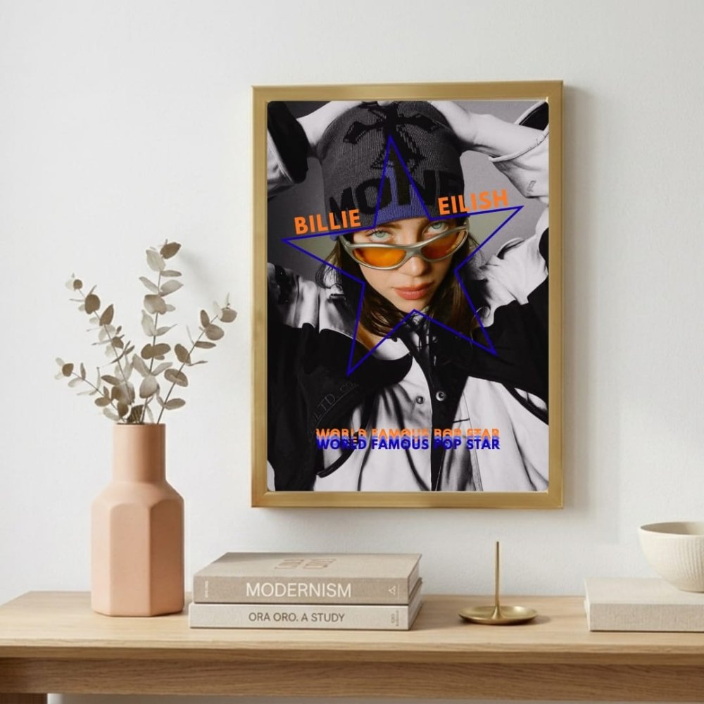 Billie Eilish Autographed Poster with Frame - Vibes DistrictBillie Eilish Autographed Poster with Frame poster SilverVibes District