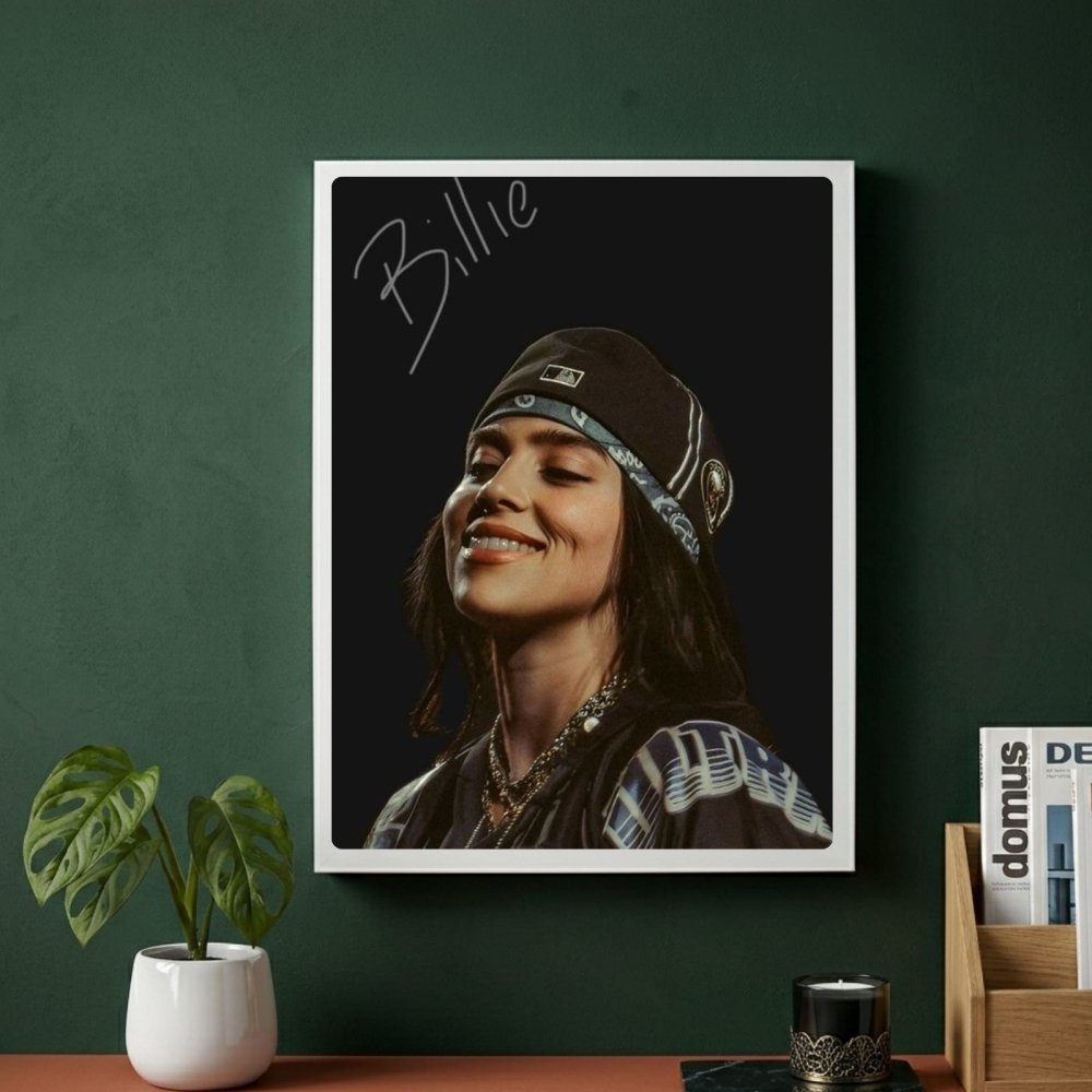 Billie Eilish Autographed Poster with Frame - Vibes DistrictBillie Eilish Autographed Poster with Frame poster GoldVibes District