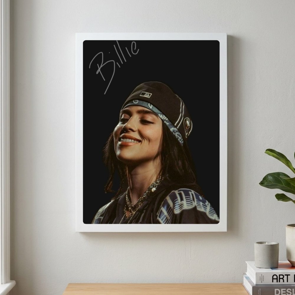 Billie Eilish Autographed Poster with Frame - Vibes DistrictBillie Eilish Autographed Poster with Frame poster GoldVibes District