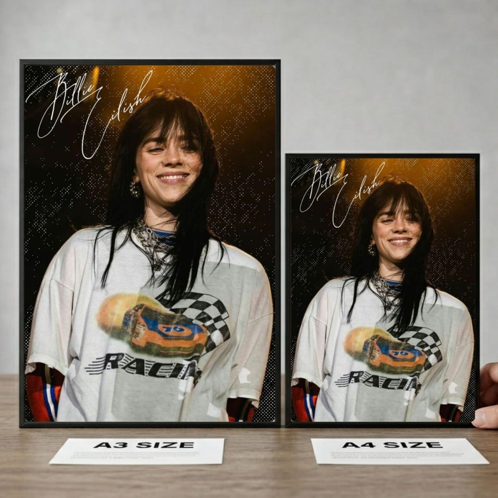 Billie Eilish Autographed Poster with Frame - Vibes DistrictBillie Eilish Autographed Poster with Frame poster SilverVibes District