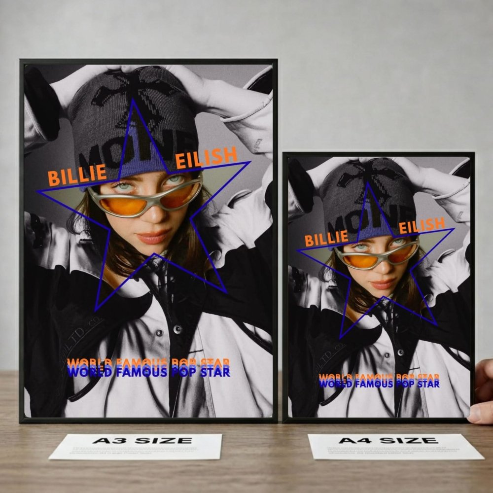 Billie Eilish Autographed Poster with Frame - Vibes DistrictBillie Eilish Autographed Poster with Frame poster SilverVibes District