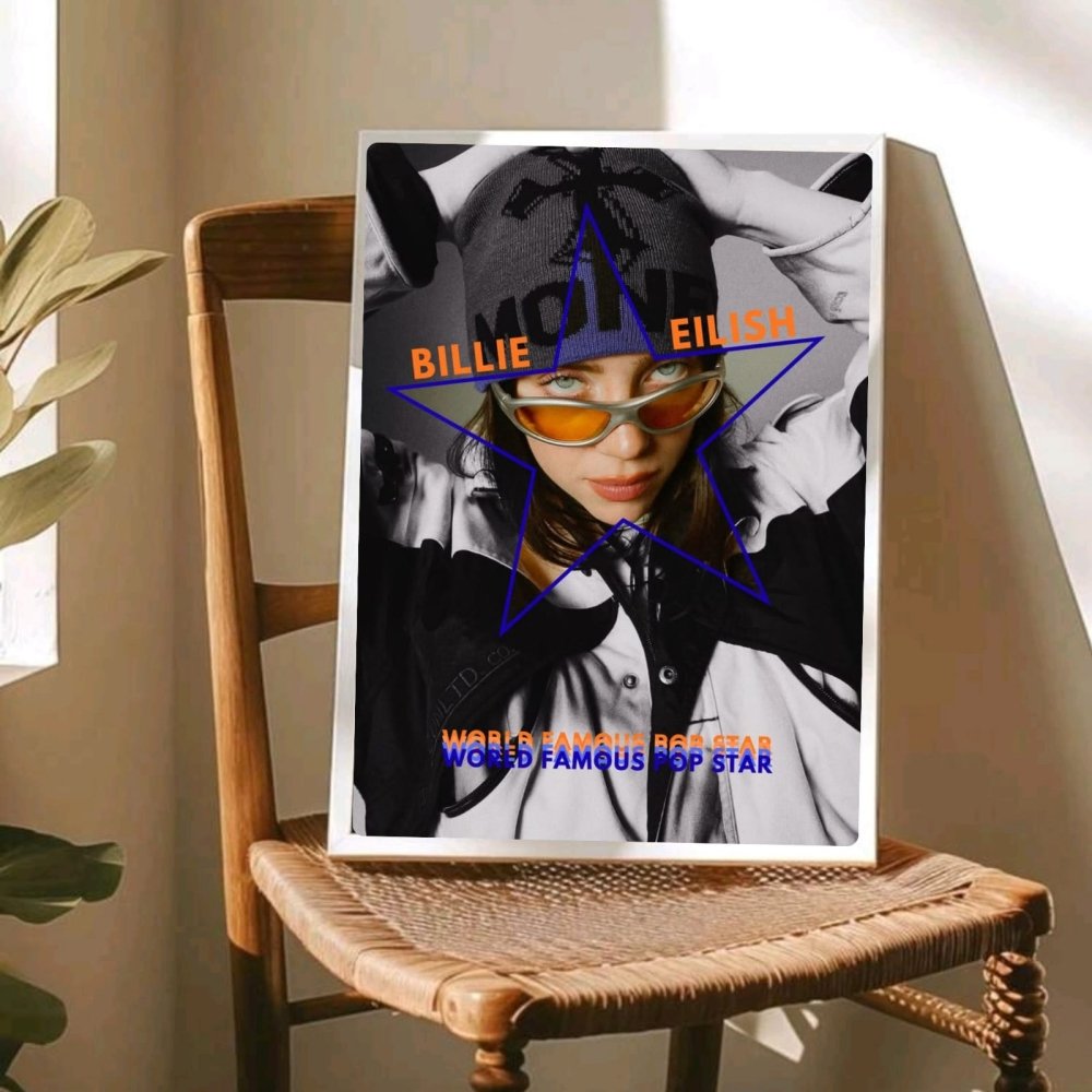 Billie Eilish Autographed Poster with Frame - Vibes DistrictBillie Eilish Autographed Poster with Frame poster SilverVibes District