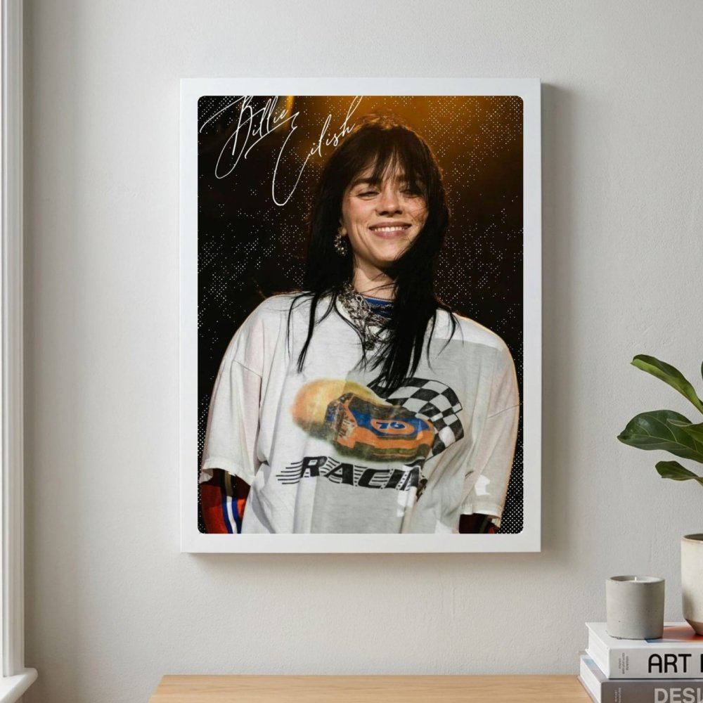 Billie Eilish Autographed Poster with Frame - Vibes DistrictBillie Eilish Autographed Poster with Frame poster SilverVibes District