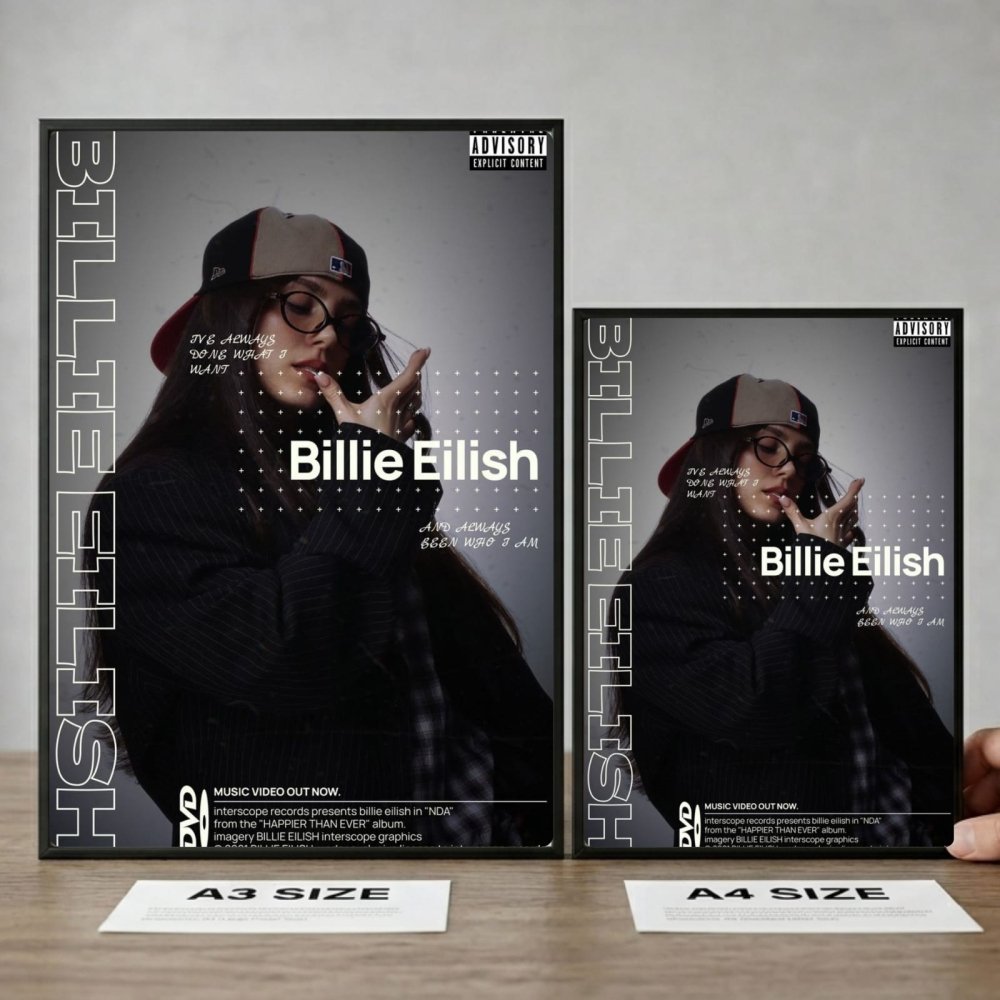 Billie Eilish Autographed Poster with Frame - Vibes DistrictBillie Eilish Autographed Poster with Frame poster SilverVibes District