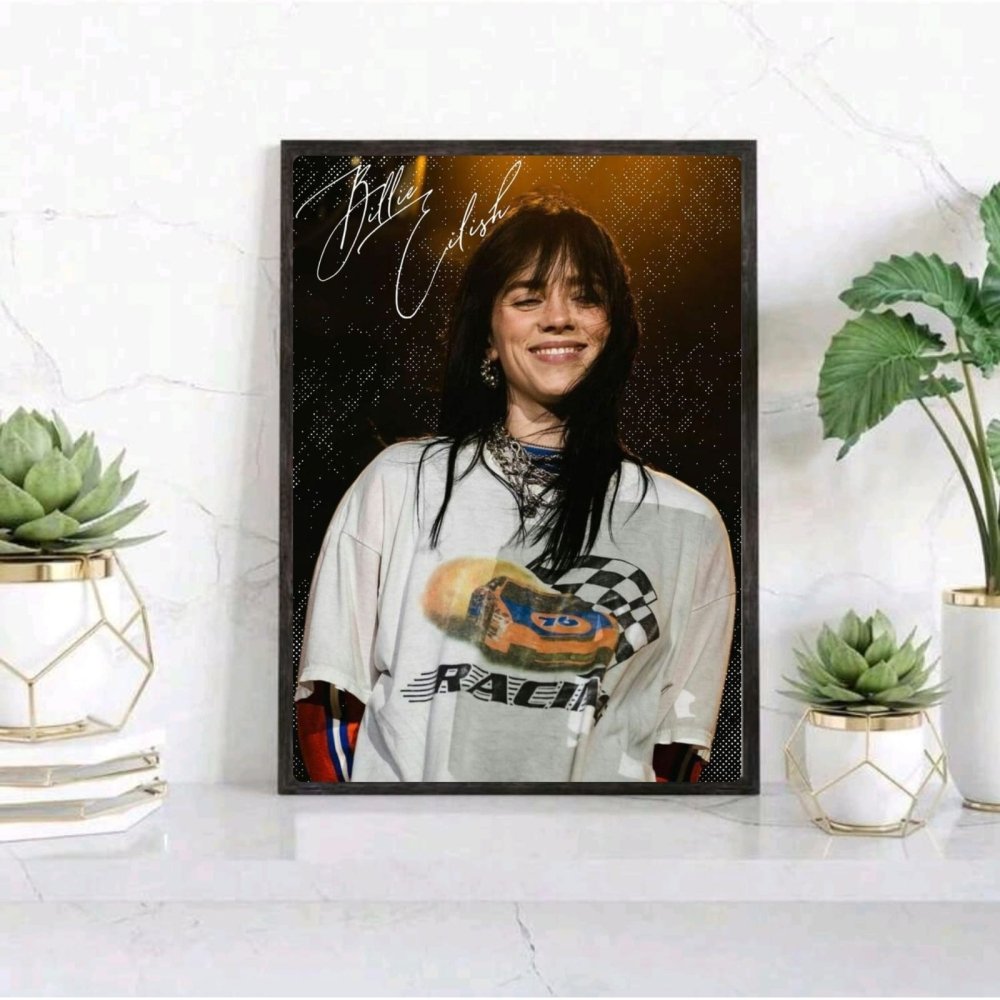 Billie Eilish Autographed Poster with Frame - Vibes DistrictBillie Eilish Autographed Poster with Frame poster SilverVibes District