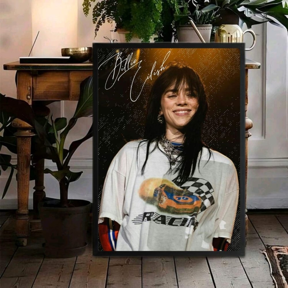 Billie Eilish Autographed Poster with Frame - Vibes DistrictBillie Eilish Autographed Poster with Frame poster SilverVibes District