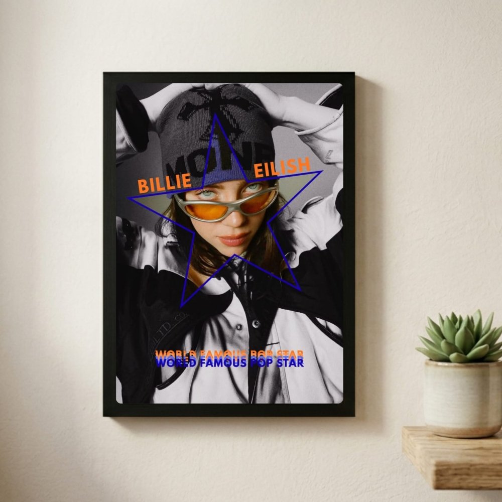 Billie Eilish Autographed Poster with Frame - Vibes DistrictBillie Eilish Autographed Poster with Frame poster SilverVibes District