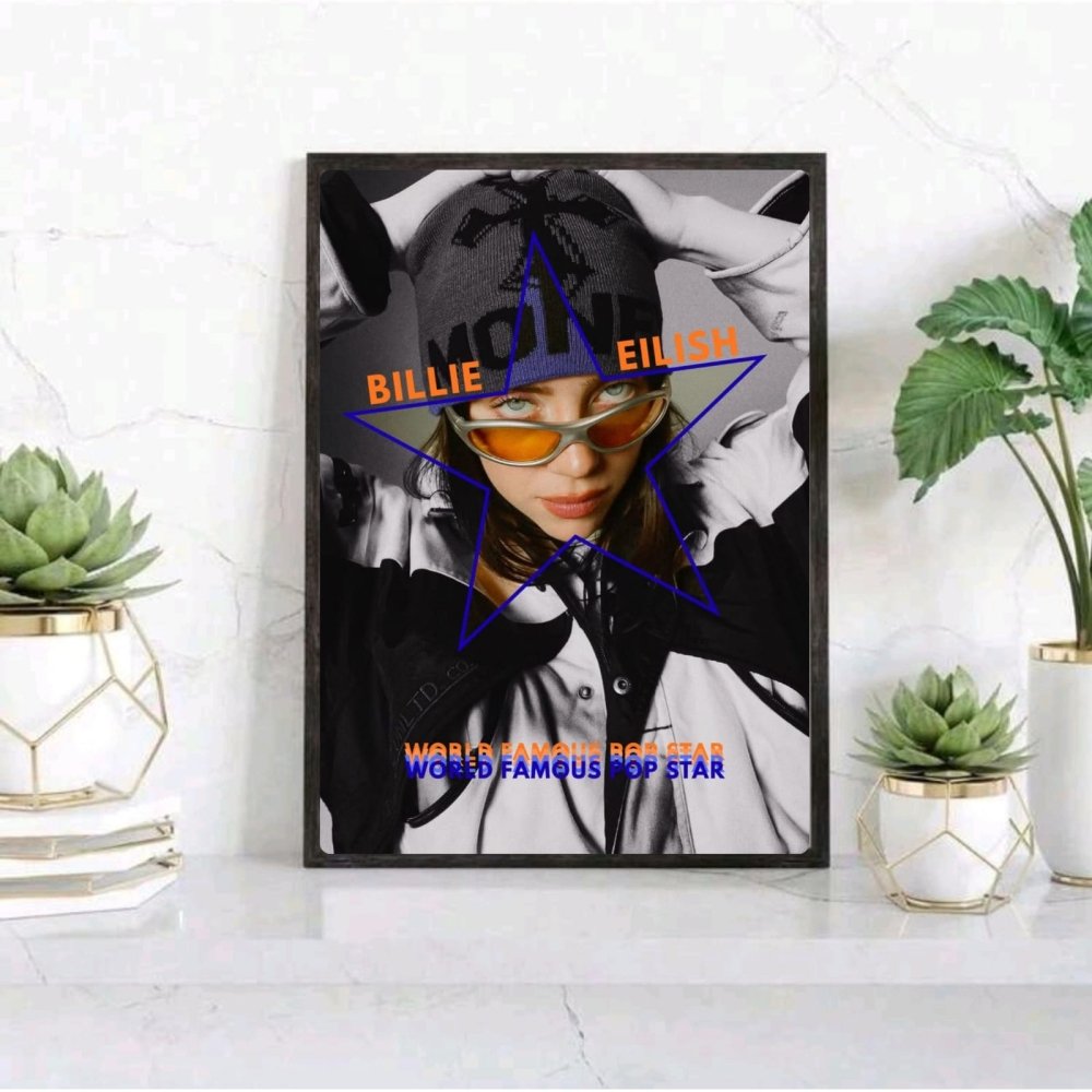 Billie Eilish Autographed Poster with Frame - Vibes DistrictBillie Eilish Autographed Poster with Frame poster SilverVibes District