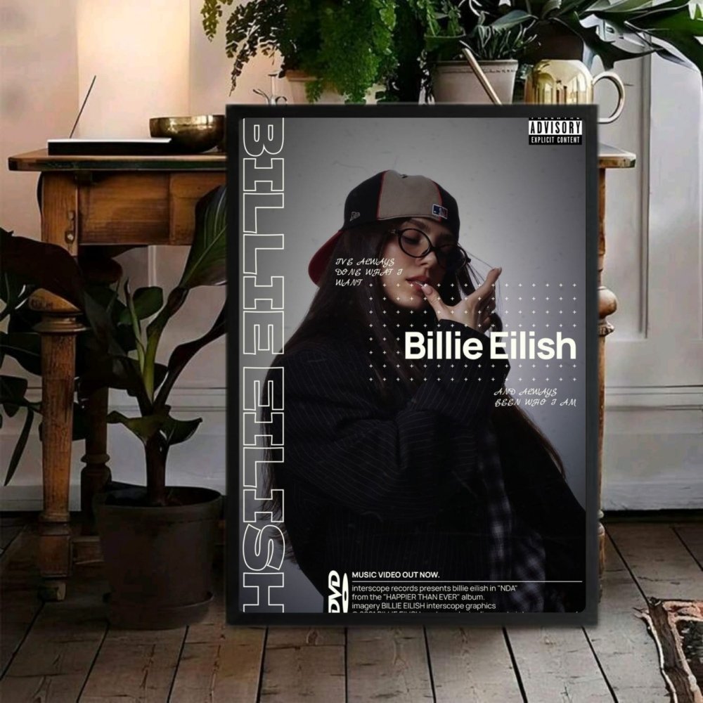 Billie Eilish Autographed Poster with Frame - Vibes DistrictBillie Eilish Autographed Poster with Frame poster SilverVibes District