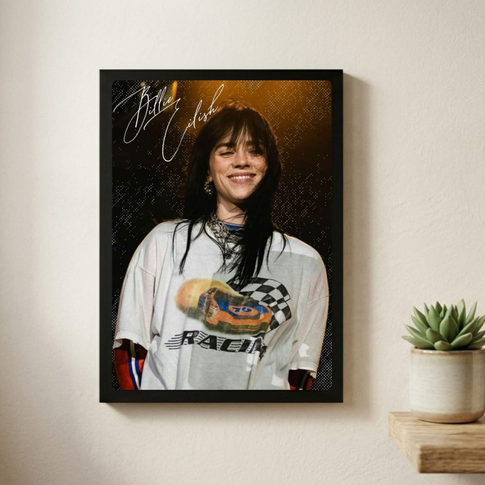 Billie Eilish Autographed Poster with Frame - Vibes DistrictBillie Eilish Autographed Poster with Frame poster SilverVibes District