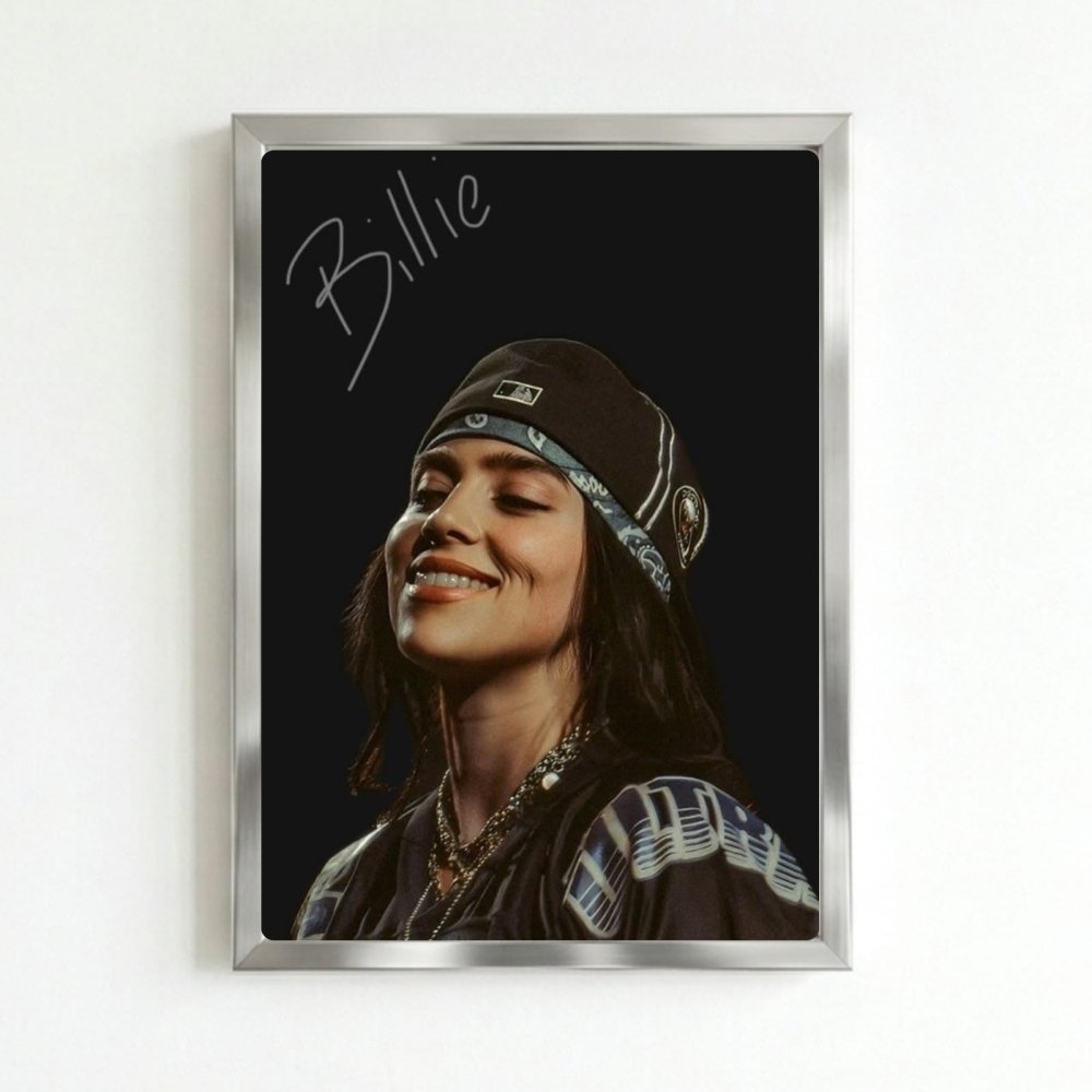 Billie Eilish Autographed Poster with Frame - Vibes DistrictBillie Eilish Autographed Poster with Frame poster SilverVibes District