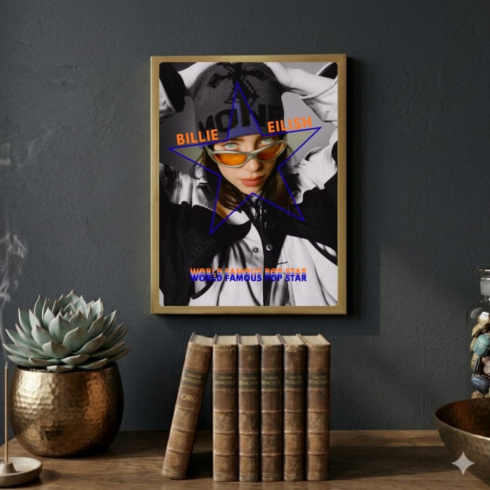 Billie Eilish Autographed Poster with Frame - Vibes DistrictBillie Eilish Autographed Poster with Frame poster SilverVibes District