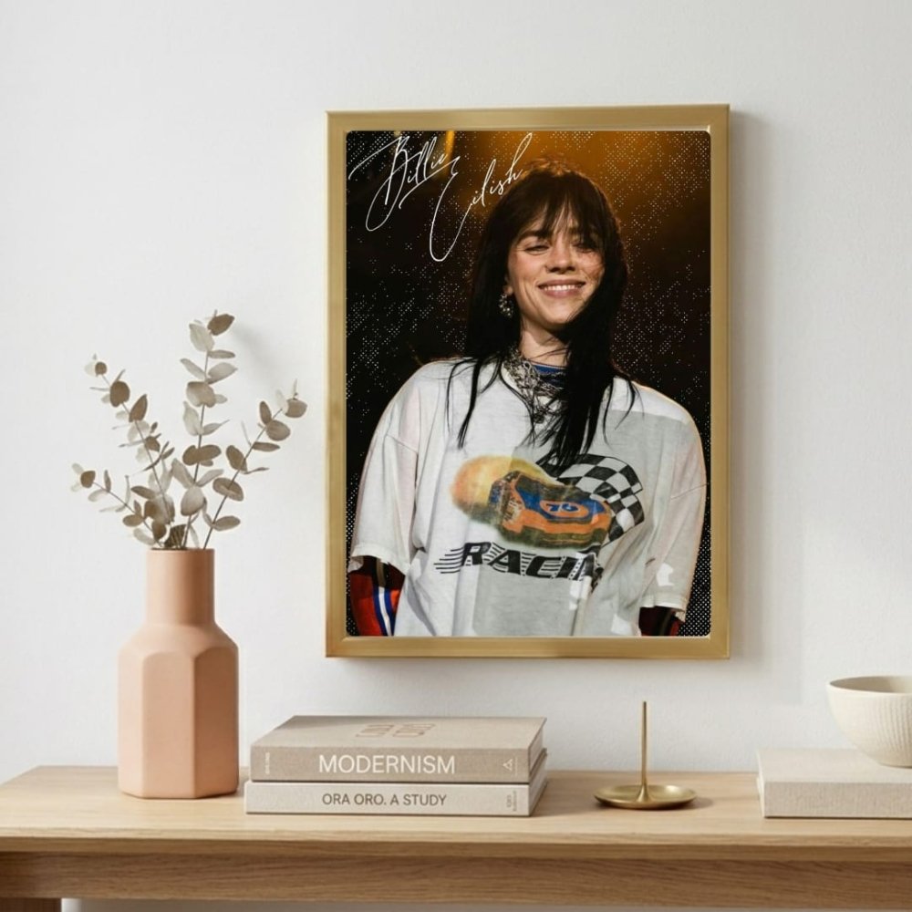 Billie Eilish Autographed Poster with Frame - Vibes DistrictBillie Eilish Autographed Poster with Frame poster SilverVibes District