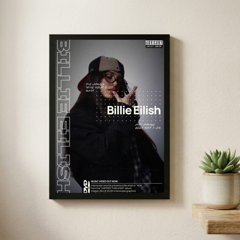 Billie Eilish Autographed Poster with Frame - Vibes DistrictBillie Eilish Autographed Poster with Frame poster SilverVibes District