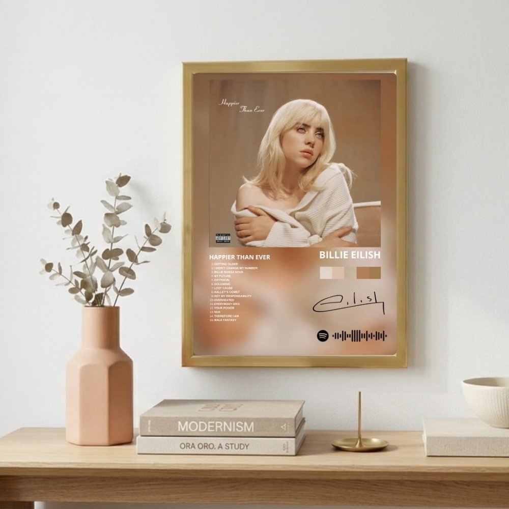 billie eilish - happier than ever - Vibes Districtbillie eilish - happier than ever poster GoldVibes District