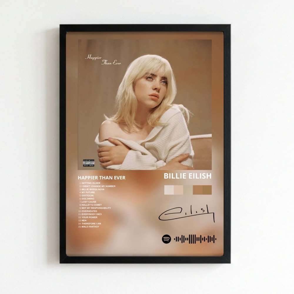 billie eilish - happier than ever - Vibes Districtbillie eilish - happier than ever poster NeroVibes District